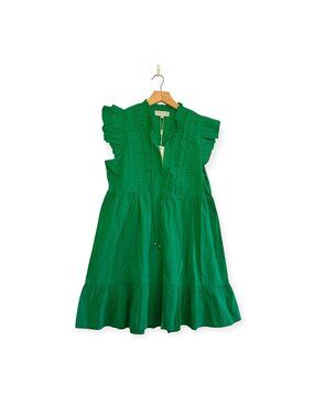 Caroline Constas Green Cotton Mini Dress,  Size S, NWT, style #607-C0425